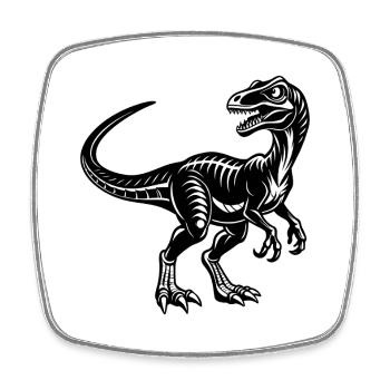 Velociraptor - Viereckiger Kühlschrankmagnet - Weiß - Vorne