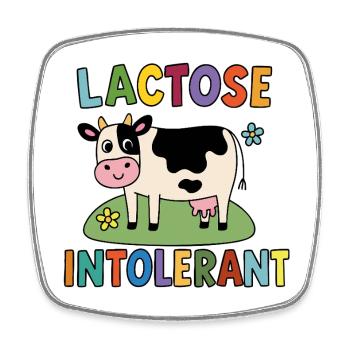 Lactose Intolerant – Funny Cow Intolerance - Square fridge magnet - white - Front