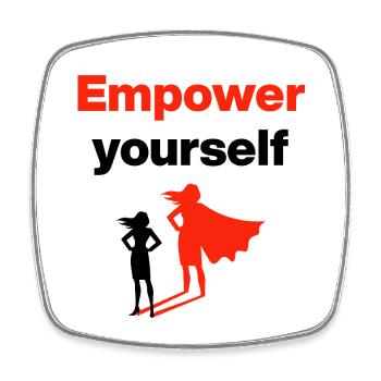 Empower yourself, Women Power, Female Power - Viereckiger Kühlschrankmagnet - Weiß - Vorne