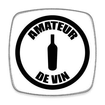 Wine / Alcohol Lover - Square fridge magnet - white - Front