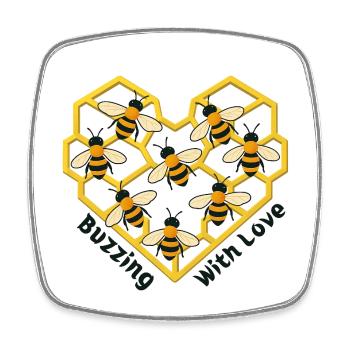 Herz der Bienen - Viereckiger Kühlschrankmagnet - Weiß - Vorne