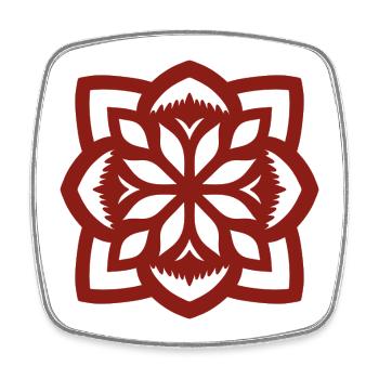 Chinese Floral Paper Cutting - Square fridge magnet - white - Front