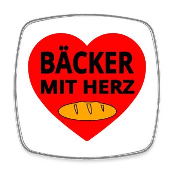 Bäcker - Viereckiger Kühlschrankmagnet - Weiß - Vorne