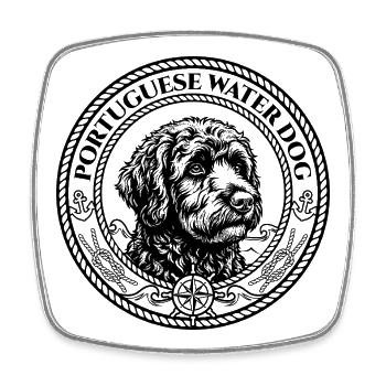 Portuguese Water Dog - Portie - Square fridge magnet - white - Front