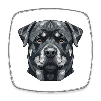 Geometric Dog Face - Square fridge magnet - white - Front