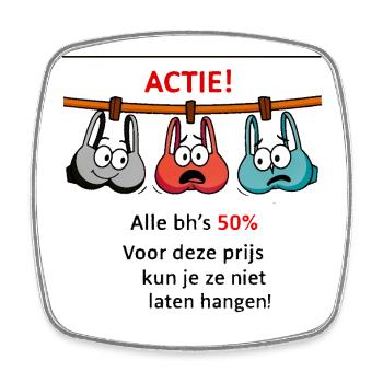 Action Hanging Peppers Cartoon - Viereckiger Kühlschrankmagnet - Weiß - Vorne