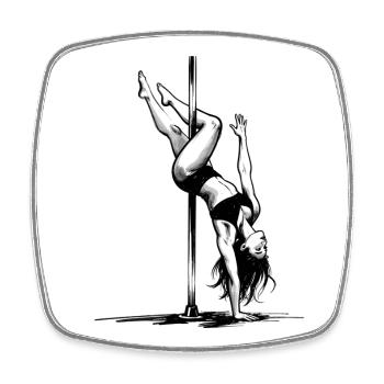 Pole Dance Pole Dancer Graphic Graphic Gift - Square fridge magnet - white - Front