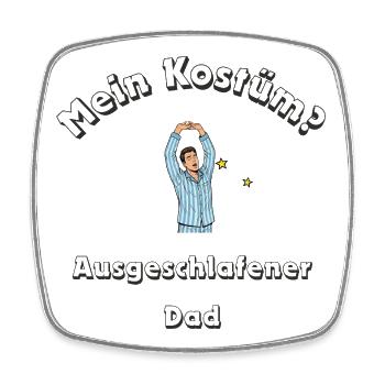 My Costume Sleepy Dad Carnival Funny - Square fridge magnet - white - Front