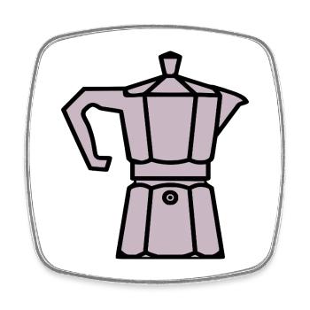 Coffee Espresso Maker - Square fridge magnet - white - Front
