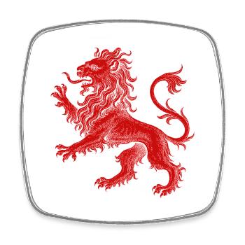 Red Lion - Square fridge magnet - white - Front
