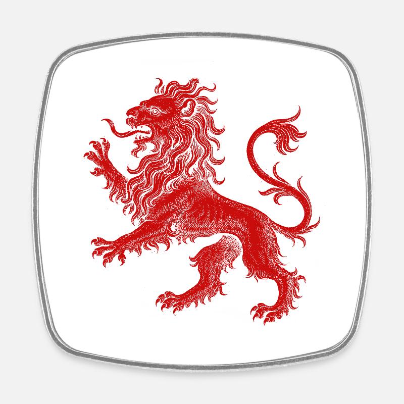 Red Lion - Square fridge magnet - white