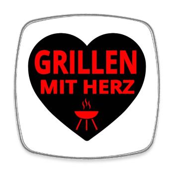 Grill - Square fridge magnet - white - Front