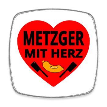 Metzger - Viereckiger Kühlschrankmagnet - Weiß - Vorne