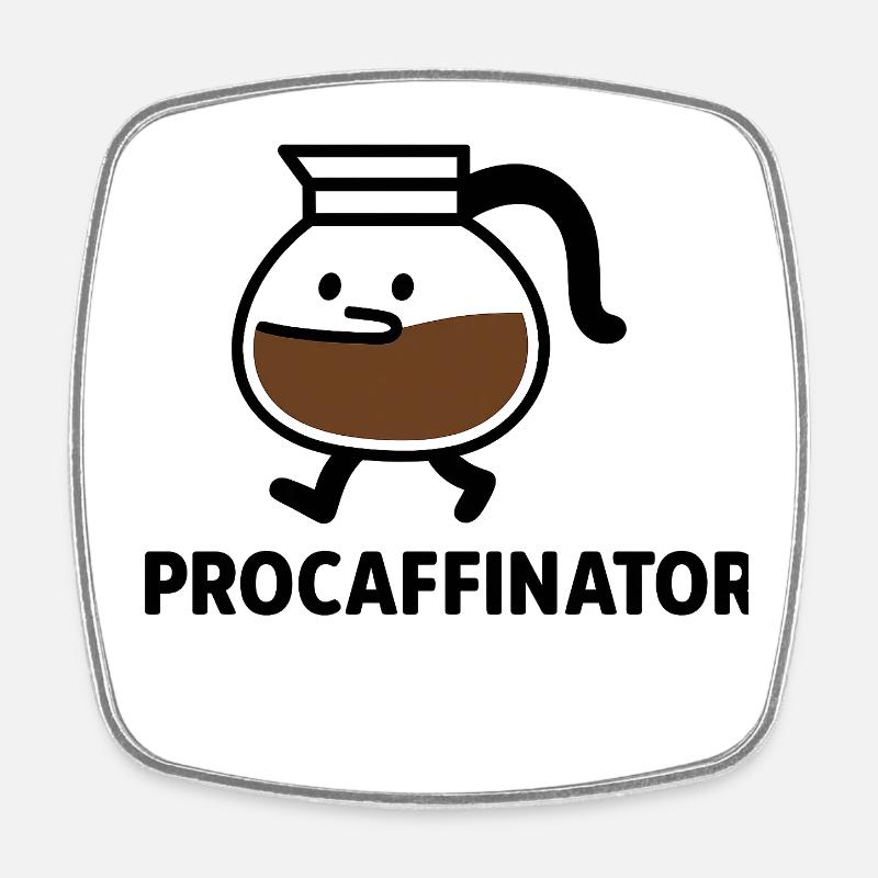 ProCaffinator Coffee Mug Cartoon - Square fridge magnet - white