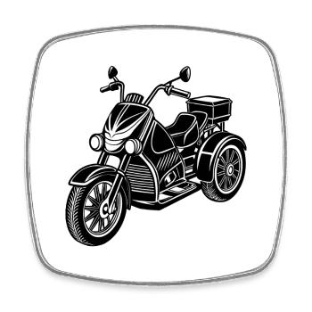 Motorrad - Viereckiger Kühlschrankmagnet - Weiß - Vorne