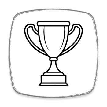 Trophy - Square fridge magnet - white - Front