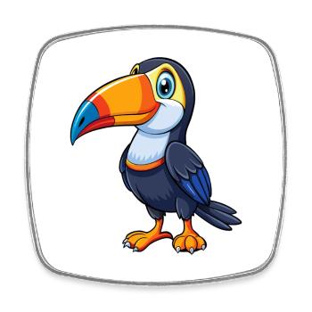 Toucan - Square fridge magnet - white - Front