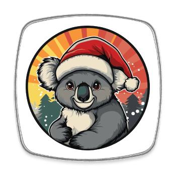 Koala Weihnachtssammler - Viereckiger Kühlschrankmagnet - Weiß - Vorne