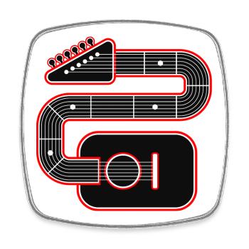 Abstrakte Gitarrenkunst - Viereckiger Kühlschrankmagnet - Weiß - Vorne