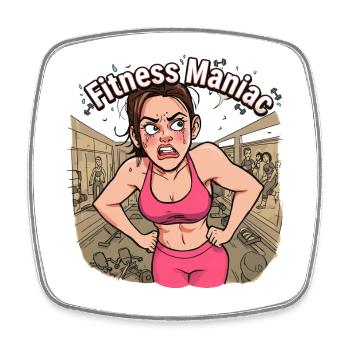 Fille de la salle de sport maniaque du fitness - Magnet carré - blanc - Devant