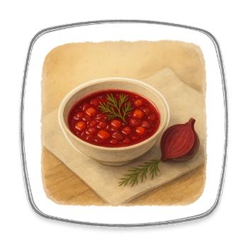 Beetroot soup - Square fridge magnet - white - Front