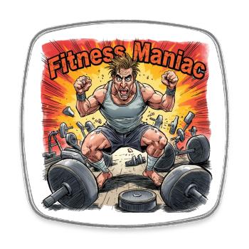 Fitness Maniac – Explosive Gym-Power - Viereckiger Kühlschrankmagnet - Weiß - Vorne
