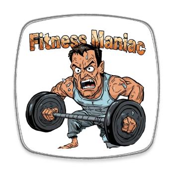 Fitness Maniac Weightlift Graphic - Square fridge magnet - white - Front