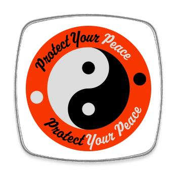 Protect Your Peace Mental Health Mindfulness - Square fridge magnet - white - Front