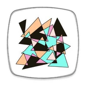 Geometrische Pastell-Dreiecke - Viereckiger Kühlschrankmagnet - Weiß - Vorne