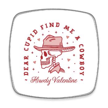 Valentine’s day funny single cowgirls cowboy lover - Viereckiger Kühlschrankmagnet - Weiß - Vorne