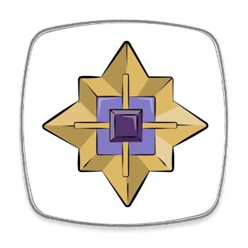 86: Sirin Brooch - Square fridge magnet - white - Front
