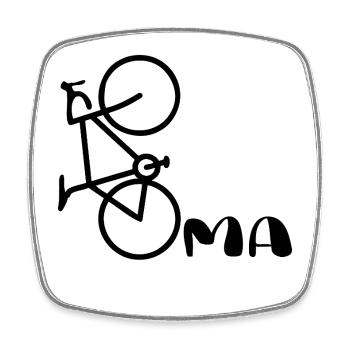 Oma Radfahrerin Fahrrad - Viereckiger Kühlschrankmagnet - Weiß - Vorne