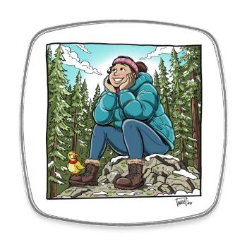 Me_In_Winter - Viereckiger Kühlschrankmagnet - Weiß - Vorne