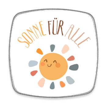 Sun for all – Good mood, positivity - Square fridge magnet - white - Front