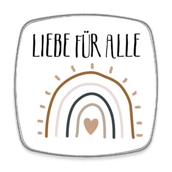 Amour pour tous, arc-en-ciel, style bohème, paix - Magnet carré - blanc - Devant