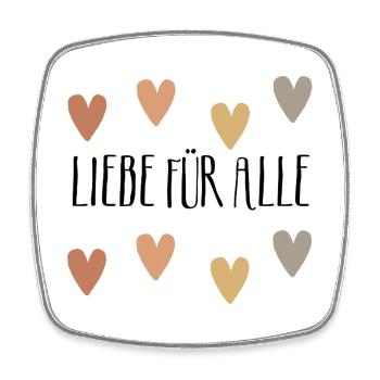 Amour pour tous, paix, joie, paix, paix mondiale - Magnet carré - blanc - Devant