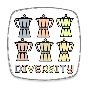 Espresso Coffee Diversity - Square fridge magnet - white - Front