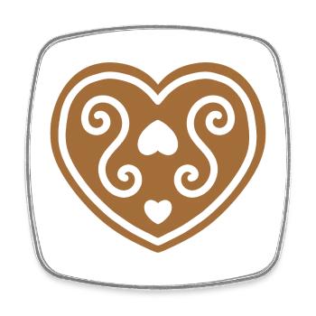 Gingerheart Ornate Swirl - Square fridge magnet - white - Front