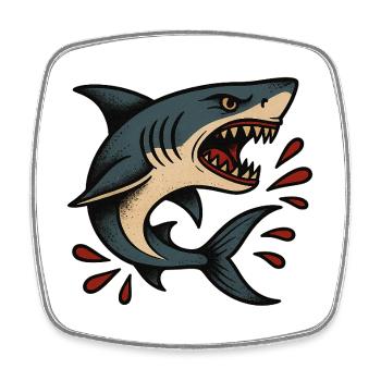 Shark - Square fridge magnet - white - Front