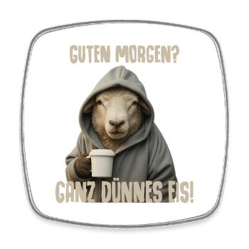 Morgenkaffee mit Schäfchen Hoodie - Viereckiger Kühlschrankmagnet - Weiß - Vorne