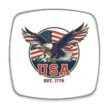 USA Patriotic Eagle Vintage - Magnet carré - blanc - Devant
