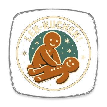 Weihnachten Lebkuchen Reanimation lustiges Geschen - Viereckiger Kühlschrankmagnet - Weiß - Vorne