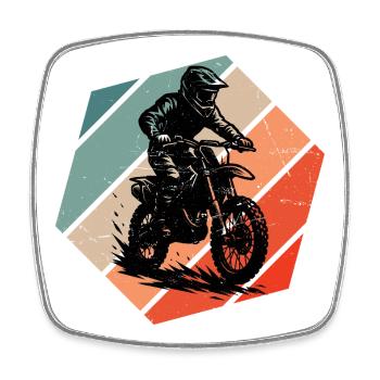 Un motif réservé au motocross - Magnet carré - blanc - Devant