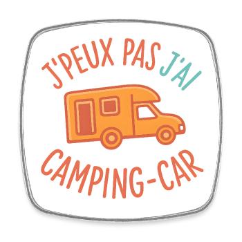 Jpeux pas jai camping-car - Magnet carré - blanc - Devant