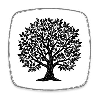 Baum - Viereckiger Kühlschrankmagnet - Weiß - Vorne