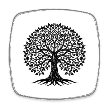 Baum - Viereckiger Kühlschrankmagnet - Weiß - Vorne