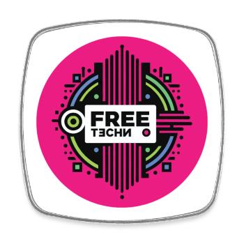 FREE TECHNO #2 – lass uns reden. - Viereckiger Kühlschrankmagnet - Weiß - Vorne