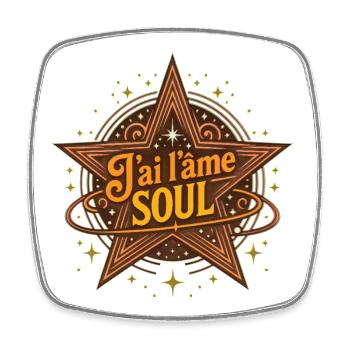 J'AI L'ÂME SOUL #2 – lass uns reden. - Viereckiger Kühlschrankmagnet - Weiß - Vorne