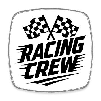 Racing Crew - Viereckiger Kühlschrankmagnet - Weiß - Vorne