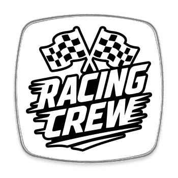 Racing Crew Rennsport - Square fridge magnet - white - Front